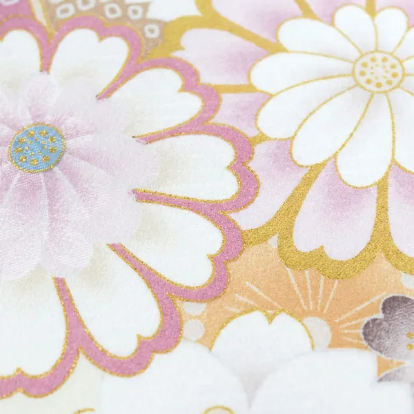 女の子 産着 お宮参り 白 毬 桜 扇