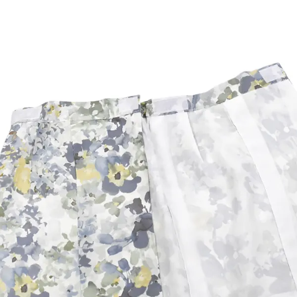 男児ベビー (100日～) オフ白 ﾚｰｽ調/ぼかし花 うす色 ｾﾊﾟﾚｰﾄ