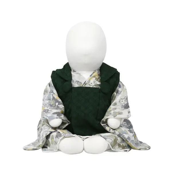 男児 ベビー(100日～) 刺繍風 緑/ /ぼかし花 うす色 ｾﾊﾟﾚｰﾄ