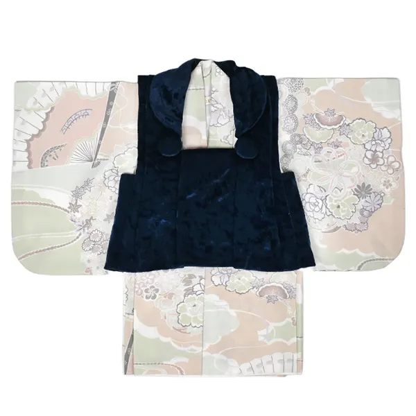 男児ベビー (100日～)  ﾈｲﾋﾞｰﾍﾞﾙﾍﾞｯﾄ 青/祝い柄 ｾﾊﾟﾚｰﾄ