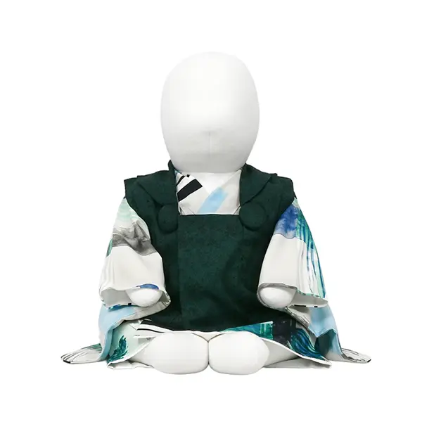 男児ベビー (100日～) 濃緑 春花 線画/水彩色 青 緑 ｾﾊﾟﾚｰﾄ