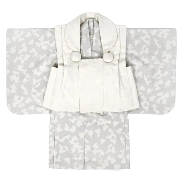 男児ベビー (100日～)オフ白ﾚｰｽ調/薄ｸﾞﾚｰ白アニマル柄 ｾﾊﾟﾚｰﾄ