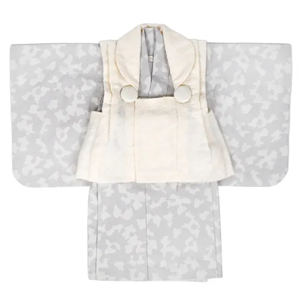 男児ベビー (100日～) 白/薄ｸﾞﾚｰ 白アニマル柄 ｾﾊﾟﾚｰﾄ