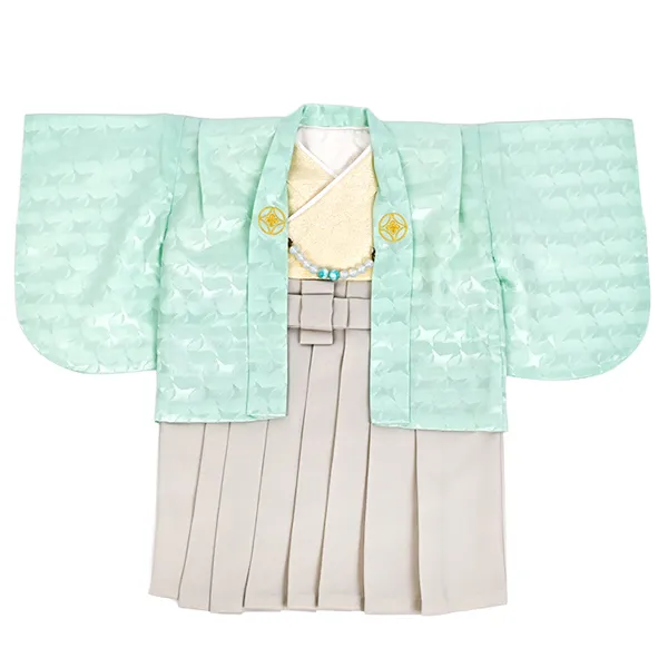 男児 (100日～) ベビー着物 076 羽織袴  一体型