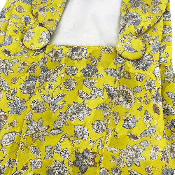 男児(100日～)ベビー着物147 黄 ボタニカル うす色 ぼかし花 二部式被布