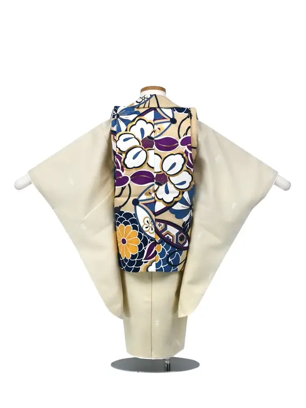 七五三 3歳被布 ﾚﾝﾀﾙ ﾍﾞｰｼﾞｭ/ﾍﾞｰｼﾞｭ 花