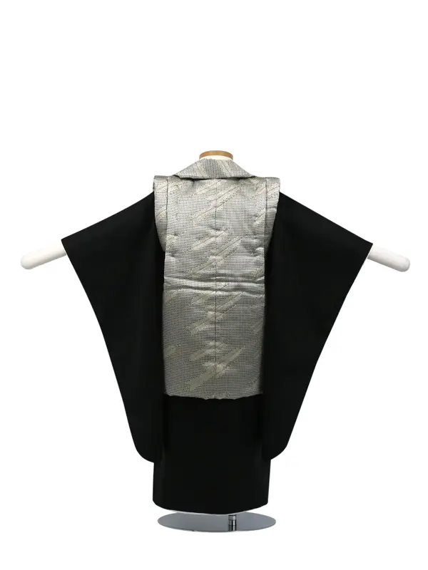 七五三 3歳被布 ﾚﾝﾀﾙ ｺﾞｰﾙﾄﾞ/黒 無地 ﾗﾒ