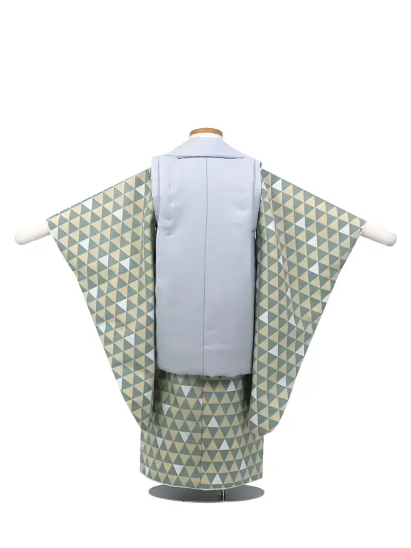 七五三 3歳被布 ﾚﾝﾀﾙ 水色/ウロコ柄 刺繍