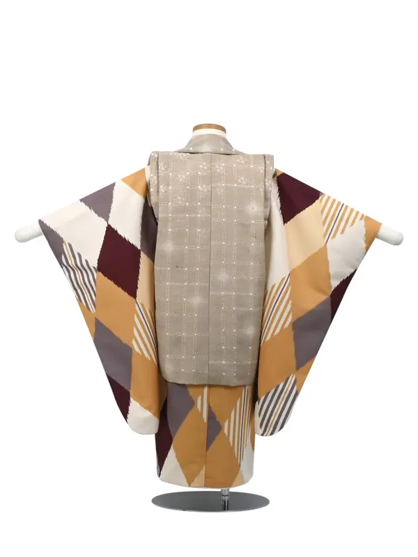 七五三 3歳被布 ﾚﾝﾀﾙ ﾍﾞｰｼﾞｭ/ﾍﾞｰｼﾞｭ ひし形