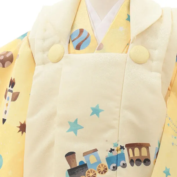 七五三2歳3歳男の子 ﾚﾓﾝｲｴﾛｰ/黄色 機関車 宇宙【pitapita】