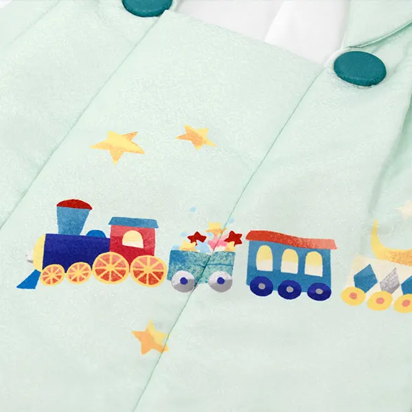 七五三2歳3歳男の子 ﾐﾝﾄｸﾞﾘｰﾝ/緑 機関車 宇宙【pitapita】