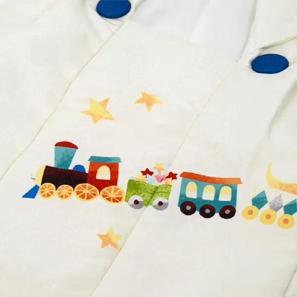 七五三 2歳3歳 男の子ﾚﾝﾀﾙ ｵﾌ白/ﾗｲﾄｸﾞﾚｰ 機関車 宇宙