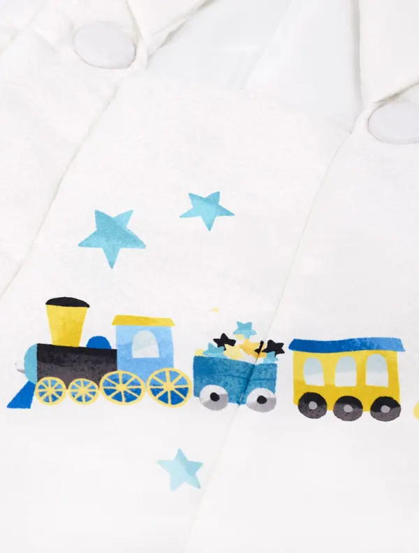 七五三 2歳3歳 男の子ﾚﾝﾀﾙ 白/青 機関車 宇宙