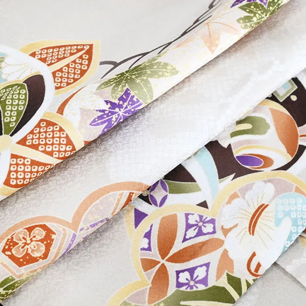 七五三 2歳 男の子 ﾚﾝﾀﾙ 白 浅紫ぼかし/ベージュ 松橘