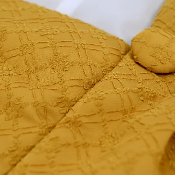 七五三 3歳被布 ﾚﾝﾀﾙ からし色刺繍風/ベージュ