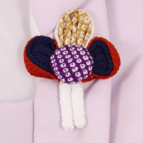 七五三 3歳被布 ﾚﾝﾀﾙ ピンク/紺 かぶと 刺繍