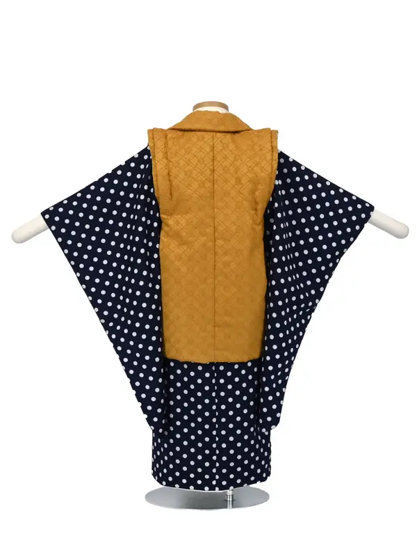 七五三 3歳被布 ﾚﾝﾀﾙ 黄色 /水玉 ﾈｲﾋﾞｰ