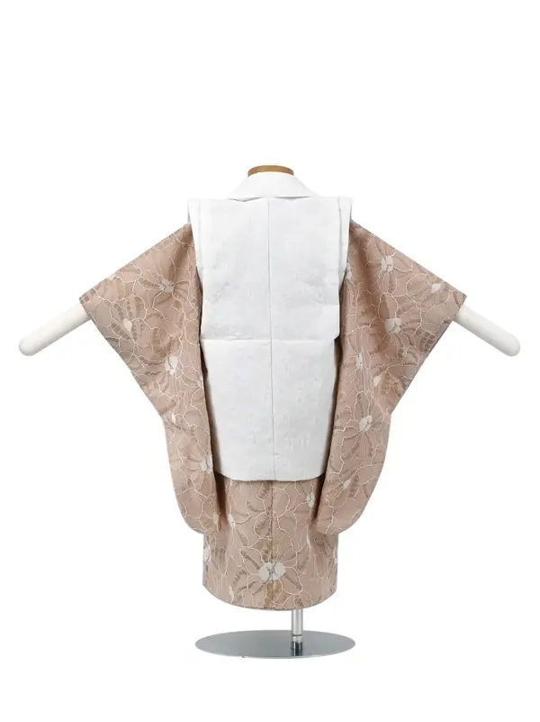 七五三 2歳女児 レンタル 被布 花レース 白×ピンク