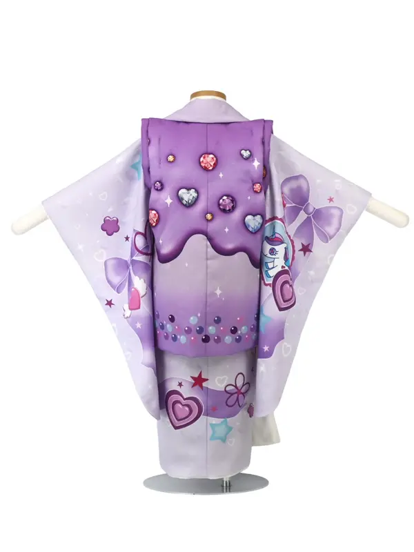 七五三 女児 3歳 レンタル shinako 紫 しなこ ユニコーン リボン