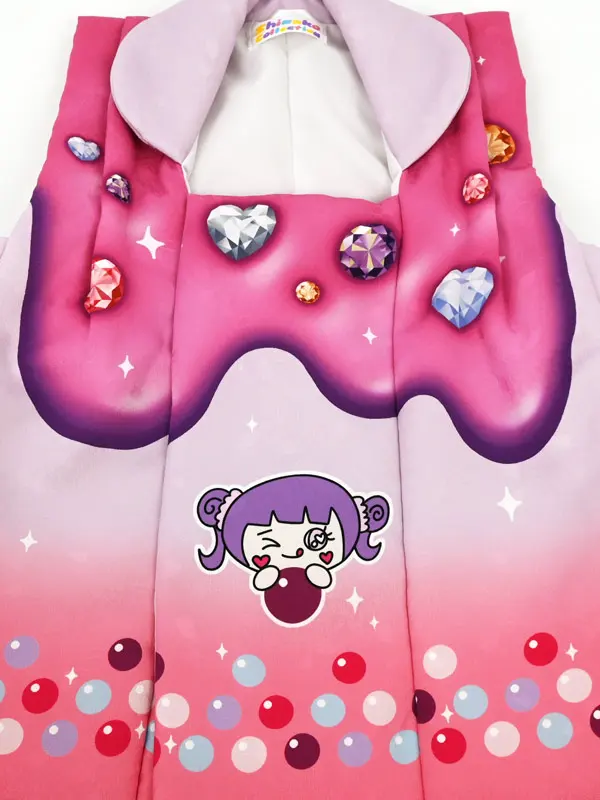 七五三 女児 3歳 レンタル ピンク/紫 ユニコーン リボン