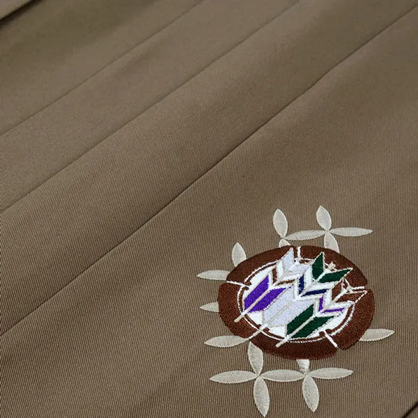 かんたん着付 卒業式袴 小学男子 024 ｴﾝｼﾞ色×ﾓｶ茶 紋付