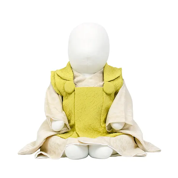 女児(100日～) ﾚﾓﾝｲｴﾛｰ / 白ﾍﾞｰｼﾞｭ 平筆模様 ｾﾊﾟﾚｰﾄ