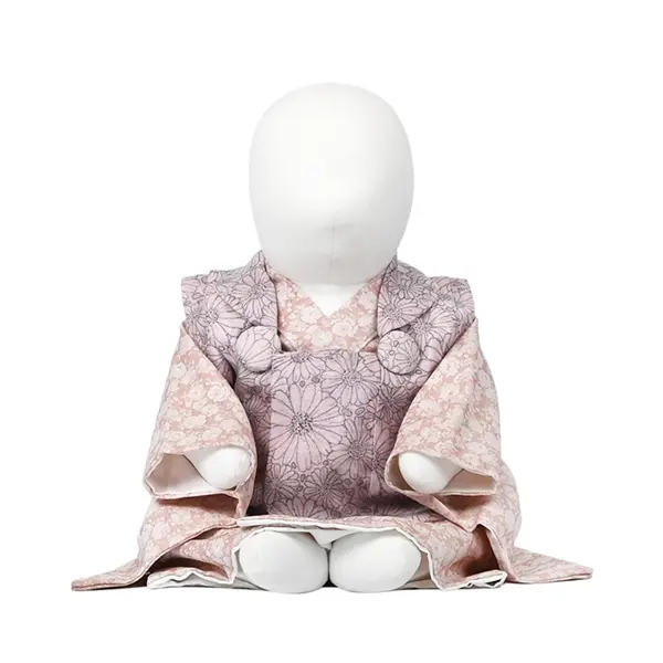 女児(100日～) ﾋﾟﾝｸ 線画花 / ﾋﾟﾝｸ ﾚｰｽ 薔薇 ｾﾊﾟﾚｰﾄ