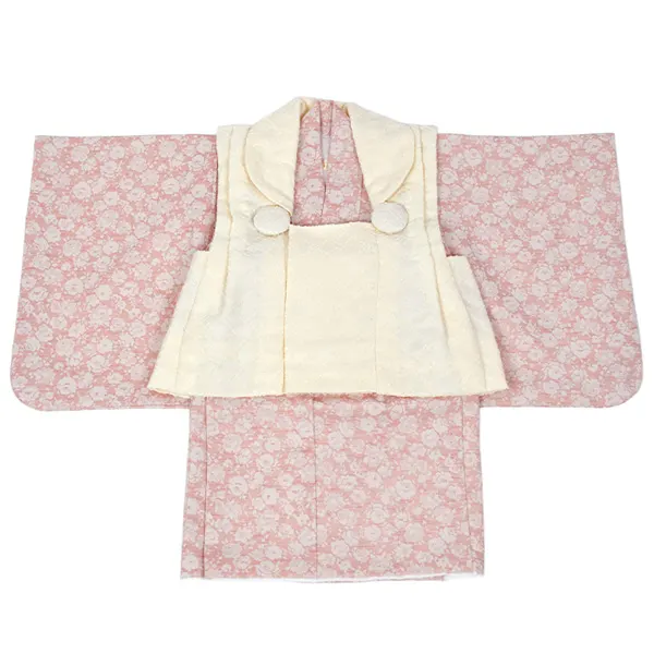 女児(100日～) 白/ﾋﾟﾝｸ ﾚｰｽ 薔薇 ｾﾊﾟﾚｰﾄ