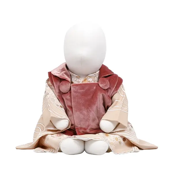 女児(100日～)ﾍﾞﾛｱ地ｺｰﾗﾙﾋﾟﾝｸ/ﾍﾞｰｼﾞｭ 花薬玉 ｾﾊﾟﾚｰﾄ