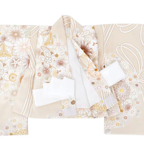 女児(100日～)ﾍﾞﾛｱ地ｺｰﾗﾙﾋﾟﾝｸ/ﾍﾞｰｼﾞｭ 花薬玉 ｾﾊﾟﾚｰﾄ