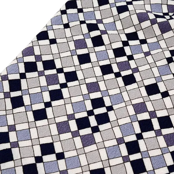 男児(1歳前後)ﾍﾞﾋﾞｰ着物055 黒×ｸﾞﾚｰ×紫 格子柄 水色 二部式