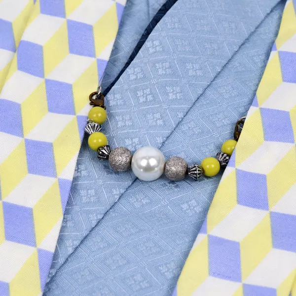 男児(1歳前後)ﾍﾞﾋﾞｰ着物061羽織袴 黄青ｷｭｰﾌﾞ黒袴 ｾﾊﾟﾚｰﾄ