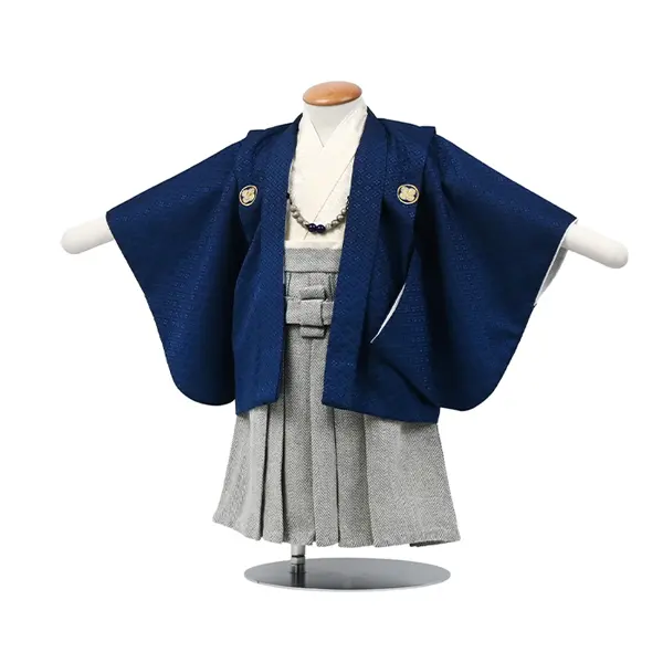 男児1歳前後ﾍﾞﾋﾞｰ065羽織袴紋付 ﾈｲﾋﾞｰ ﾂｲｰﾄﾞ調袴 ｾﾊﾟﾚｰﾄ