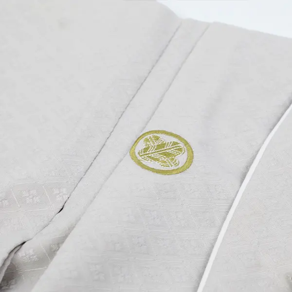 男児1歳前後ﾍﾞﾋﾞｰ068羽織袴薄ｸﾞﾚｰ/紫千鳥格子ｸﾞﾚｰ袴 ｾﾊﾟﾚｰﾄ