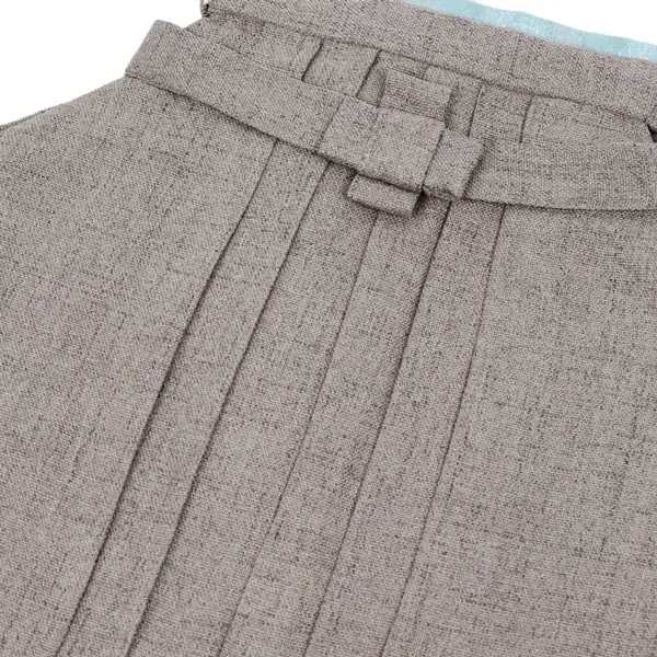 男児（1歳前後）ベビー099羽織袴 黄金色 紋付 ツイード調モカ袴 セパレート