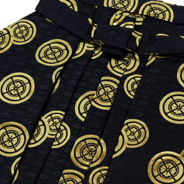 男児(1歳前後)ベビー着物 101 羽織袴ネイビー 紺紋付 黒/金袴 セパレート