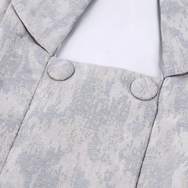 男児(1歳前後)ベビー着物 108 被布 紫/黒/グレー 格子柄 二部式