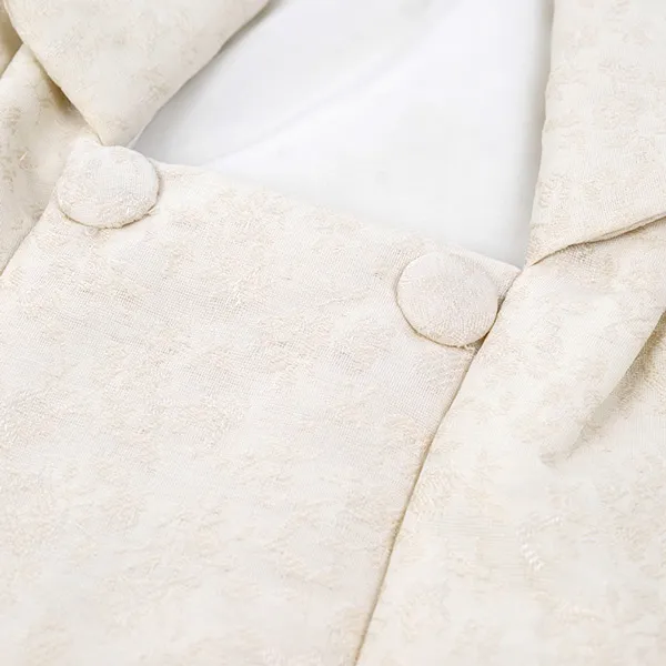 女児 (1歳前後) ベビー着物 079 オフ白 花柄 カラフル 二部式被布