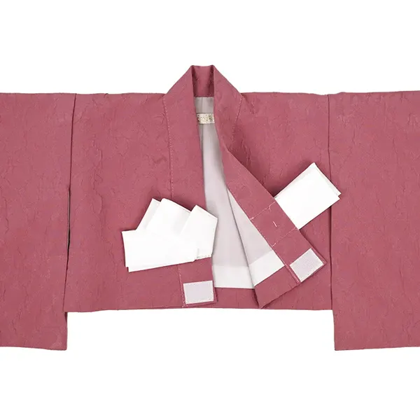 女児 (1歳前後) ベビー着物 083 オフ白 ピンク 二部式被布