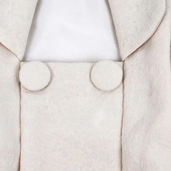 女児 (1歳前後) ベビー着物 083 オフ白 ピンク 二部式被布