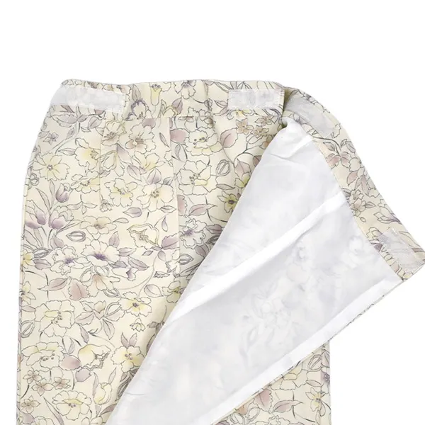 女児(1歳前後)090ピンク/紫 麻の葉チューリップ小花 ボタニカル 二部式被布