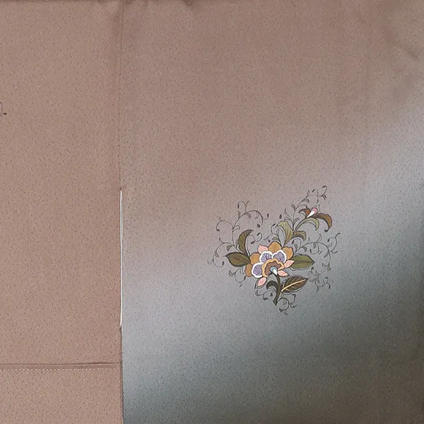 【正絹】訪問着レンタル/茶色 唐花 Y031（66）