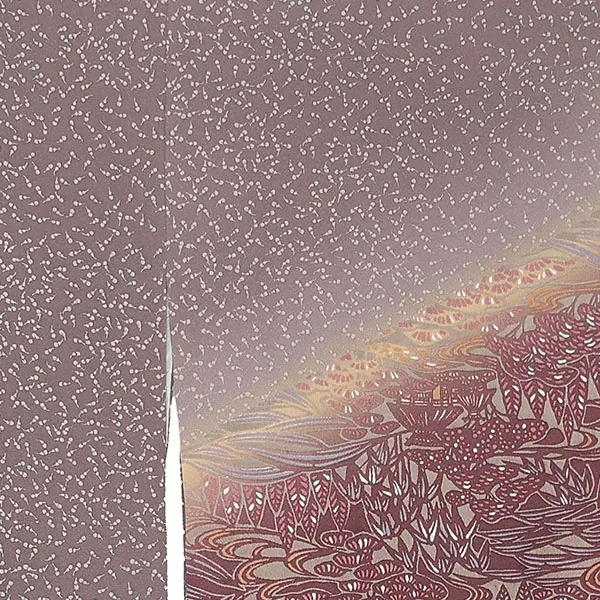 【正絹】訪問着レンタル/紫 Y040（67）