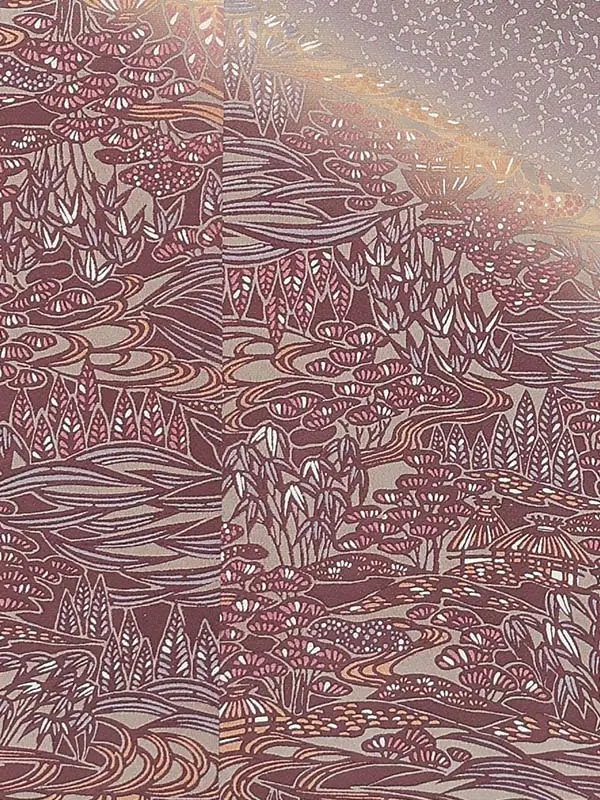 【正絹】訪問着レンタル/紫 Y040（67）