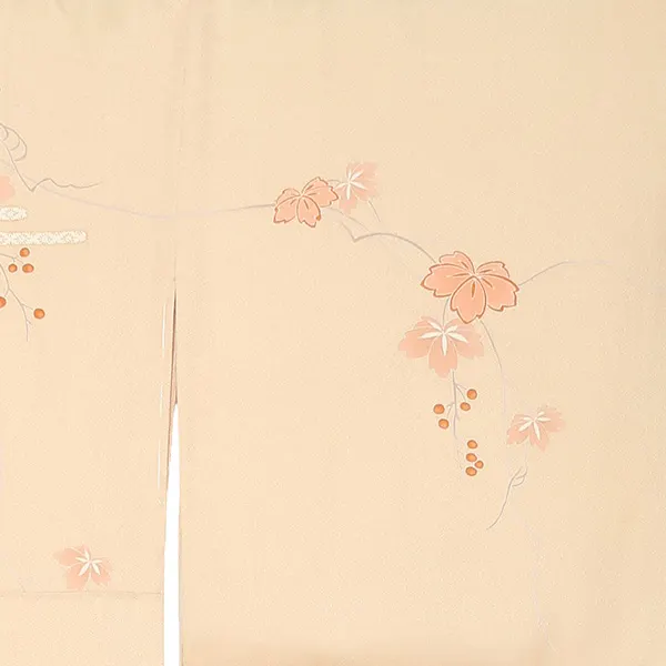 【正絹】訪問着レンタル/ベージュ 四季花 霞 Y042（66）