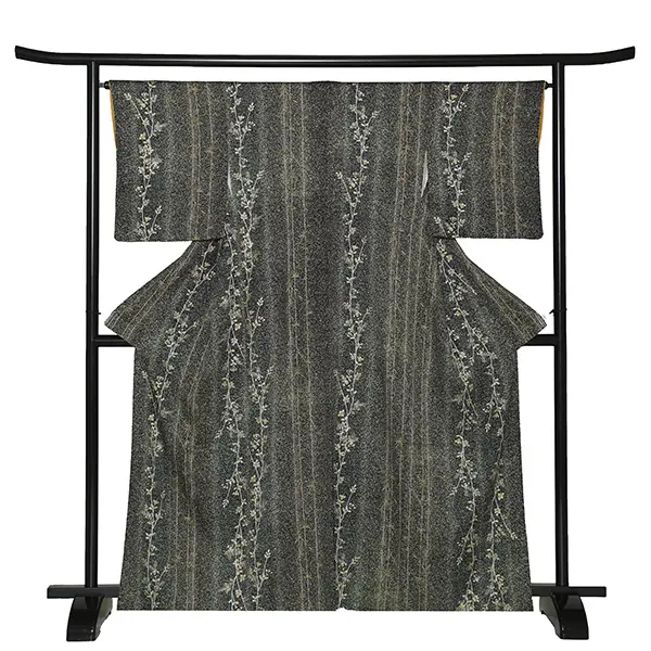 【正絹】訪問着レンタル/黒 橘竹 Y043（65）