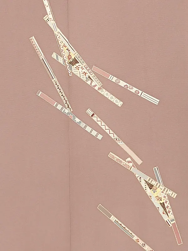 【正絹】訪問着レンタル/くすみ紫 短冊 Y055