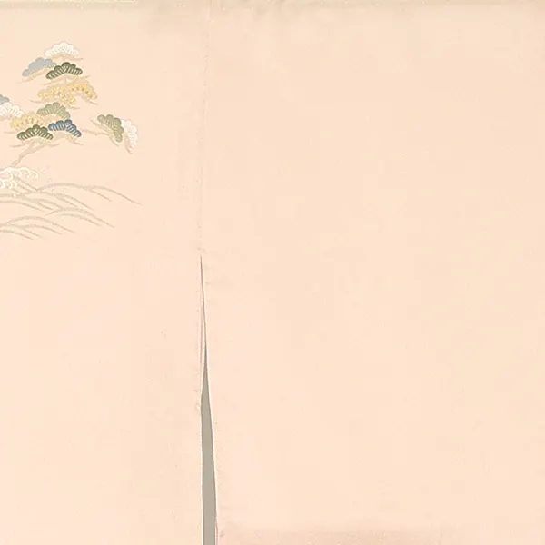 【正絹】訪問着レンタル/ピンクベージュ 松に波 Y058（66）