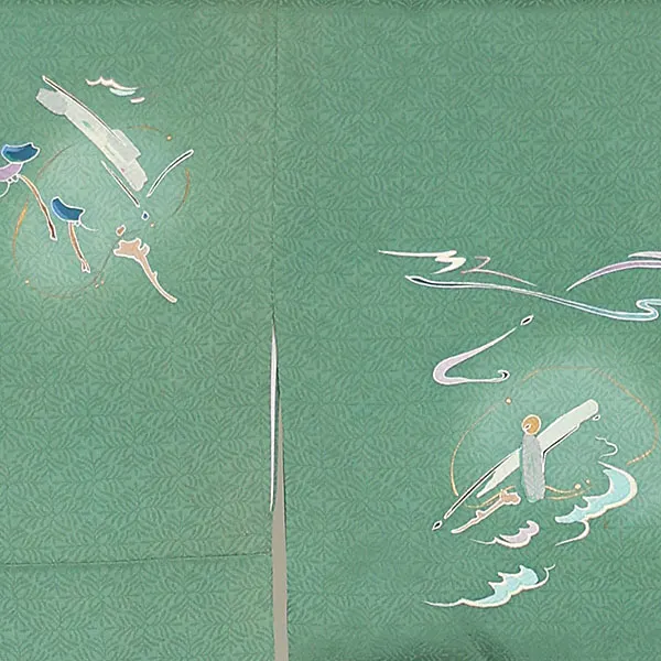 【正絹】訪問着レンタル/緑 Y059（65）