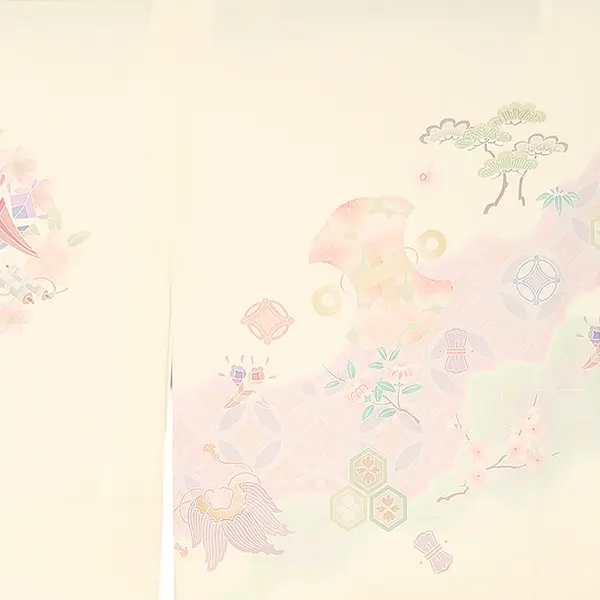 訪問着レンタル/クリーム 宝尽くし梅 Z108